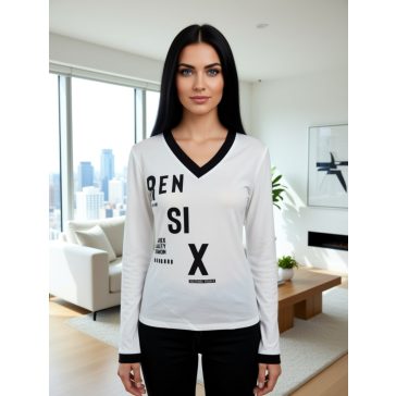 RENSIX FELSŐ - FEHÉR / CSOKOLÁDÉBARNA - Fashion Nicole Shop női divat webáruház