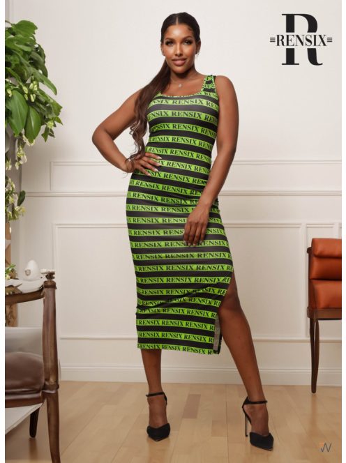 RENSIX MAXI DRESS - GREEN / BLACK (ONE SIZE)