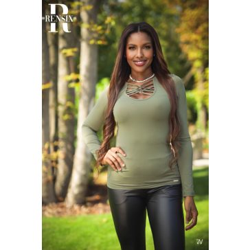 RENSIX HOSSZÚ UJJÚ FELSŐ - KHAKI  - Fashion Nicole Shop női divat webáruház