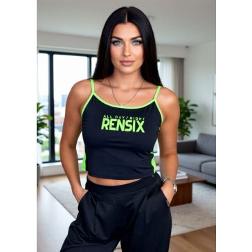 RENSIX TOP - FEKETE / UV ZÖLD ( ONE SIZE )  - Fashion Nicole Shop női divat webáruház