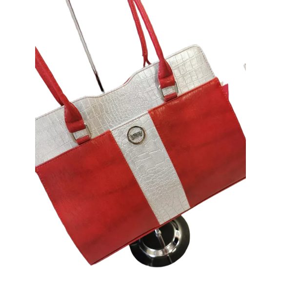 VIA55 TÁSKA - PIROS / EZÜSTSZÍN - Fashion Nicole Shop női divat webáruház
