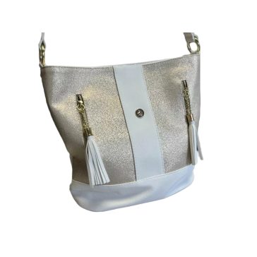 VIA 55 TÁSKA - ARANY SZÍN / FEHÉR - Fashion Nicole Shop női divat webáruház