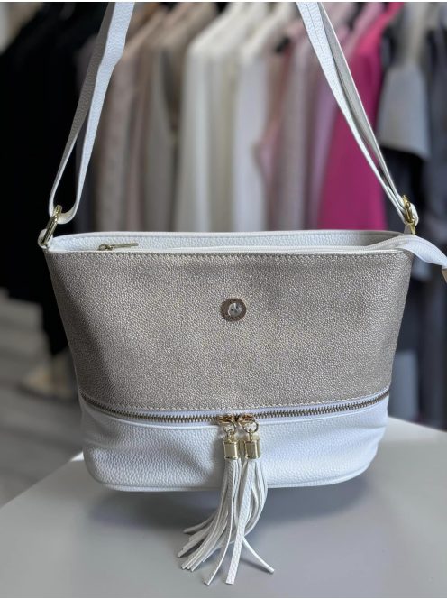 VIA55 BAG - WHITE / GOLD